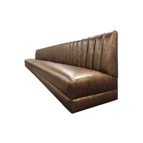 Custom Made Straight Booth Seating with Back Piping in Leather – Booth ...